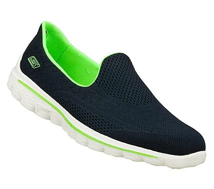 GO WALK 2 - HYPER, NAVY/GREEN Footwear Lateral View