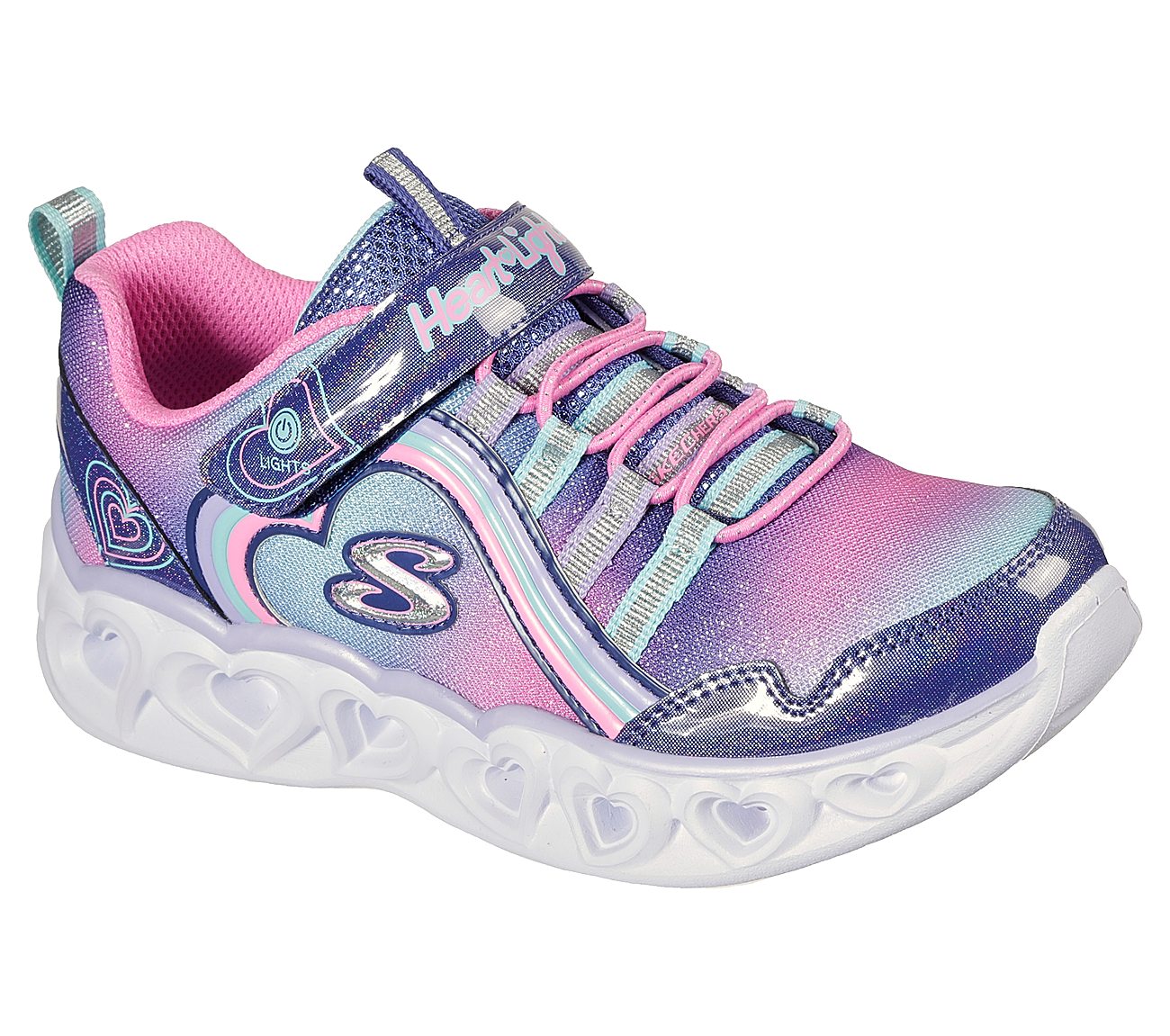 HEART LIGHTS - RAINBOW LUX, NAVY/MULTI Footwear Lateral View