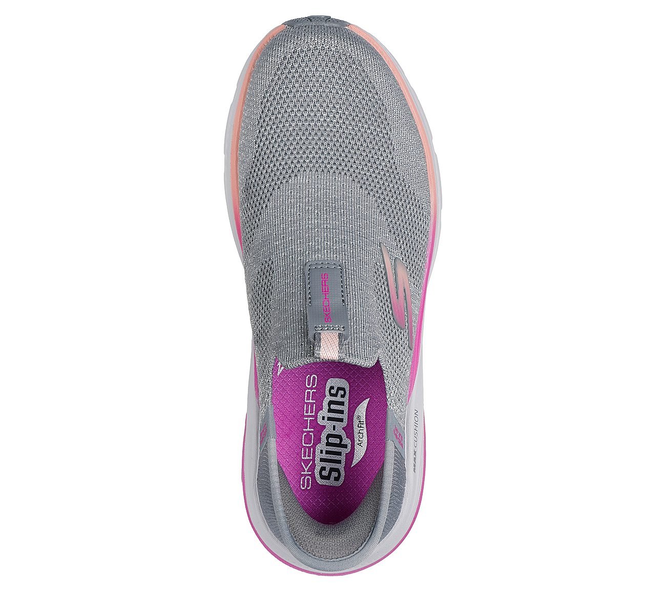 MAX CUSHIONING ARCH FIT 2, GREY/PINK Footwear Top View