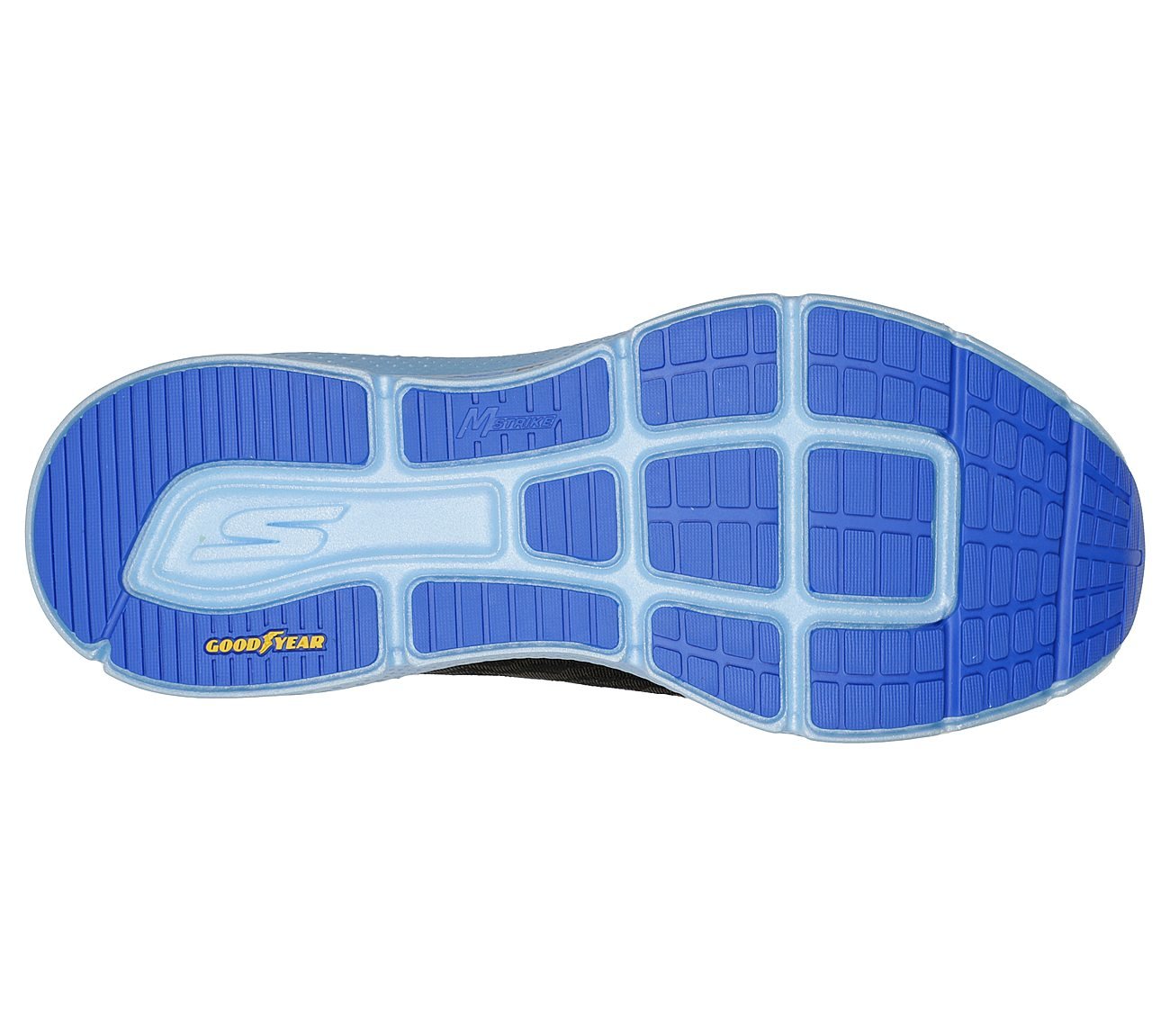 GO RUN RIDE 10, BLACK/LIGHT BLUE Footwear Bottom View