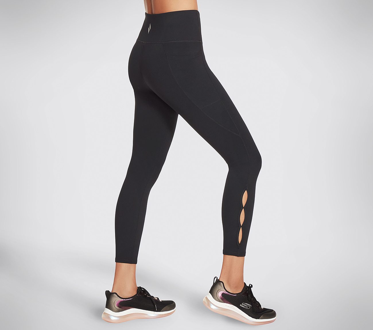 GOFLEX SLIT HW 7/8 LEGGING, BBBBLACK Apparel Lateral View