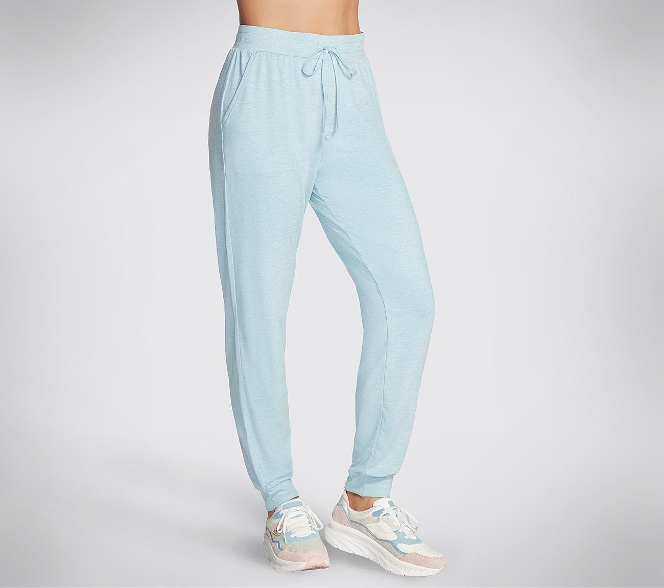 GODRI SWIFT JOGGER, LIGHT GREY/BLUE Apparels Left View