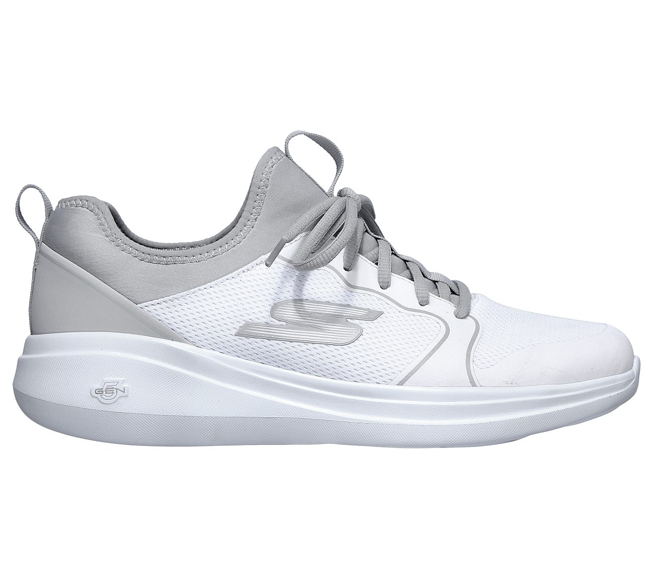 GO RUN FAST - VALIANCE, WHITE/GREY Footwear Lateral View