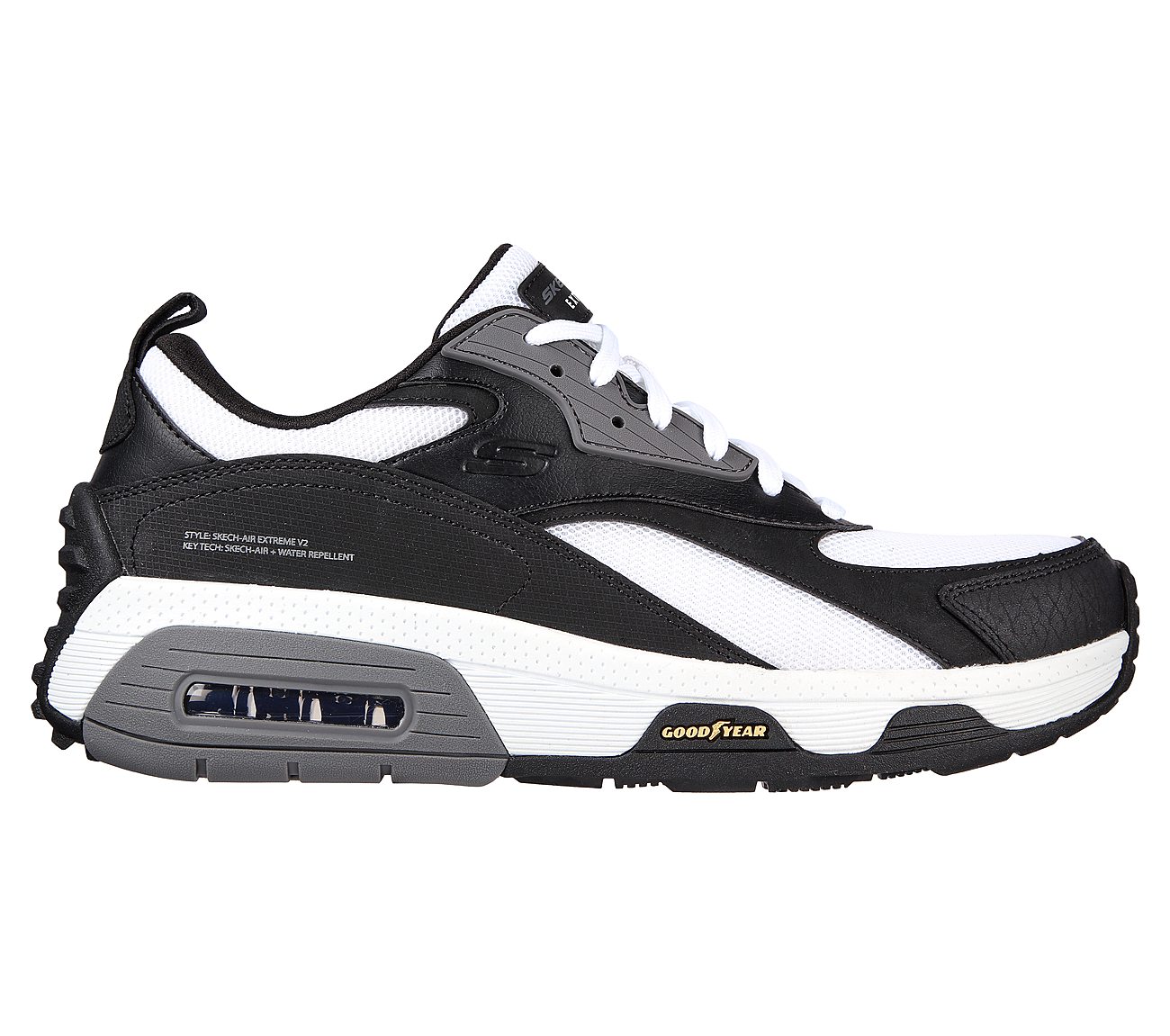 SKECH-AIR EXTREME V2, BLACK/WHITE Footwear Right View