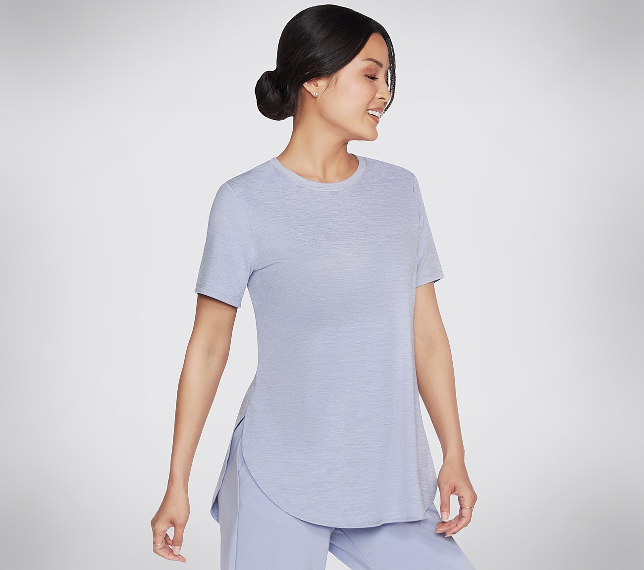 GODRI SWIFT TUNIC T-SHIRT, LAVENDER/LIGHT PINK Apparel Lateral View