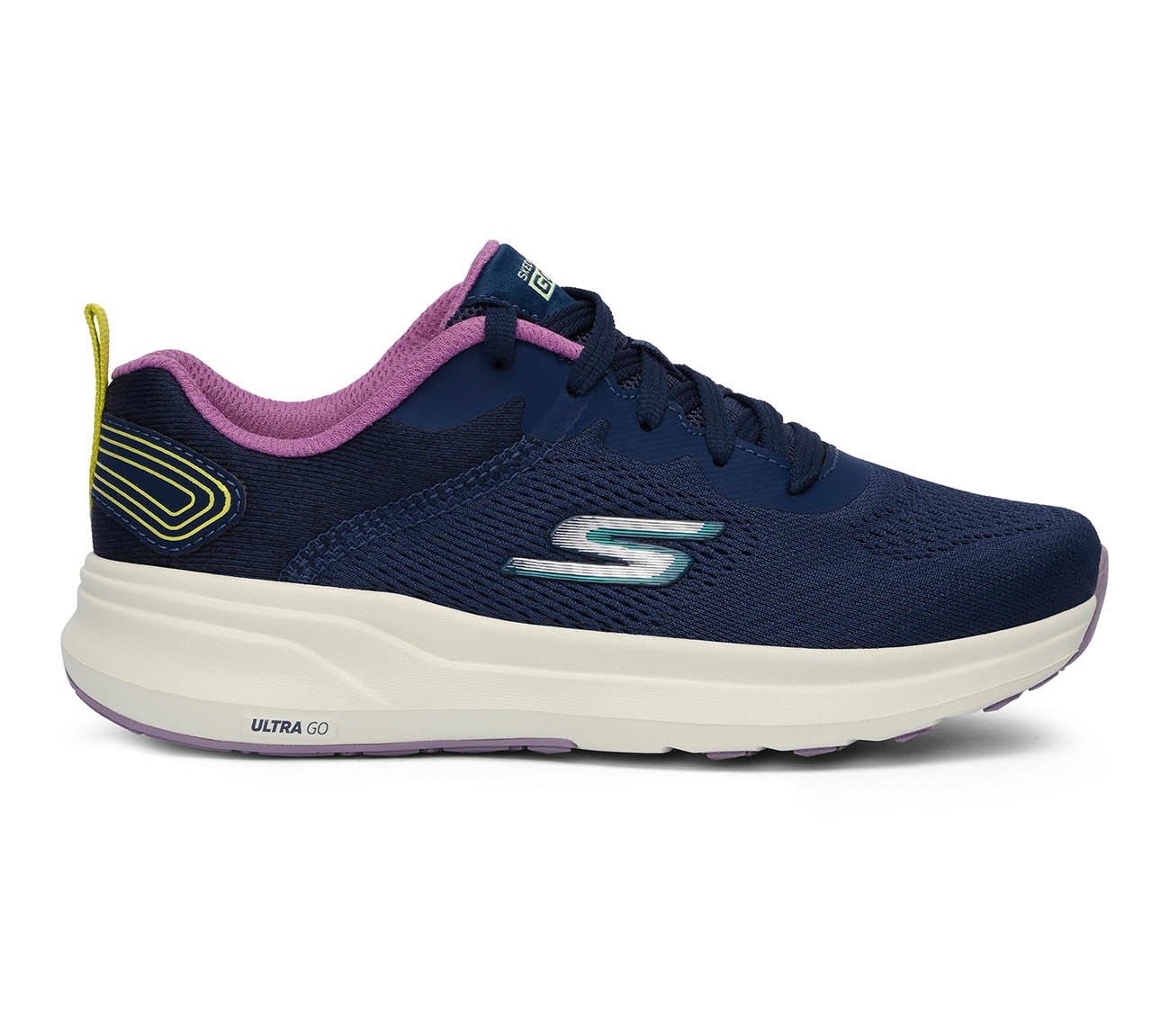 GO RUN PURE, NAVY/MULTI Footwear Lateral View
