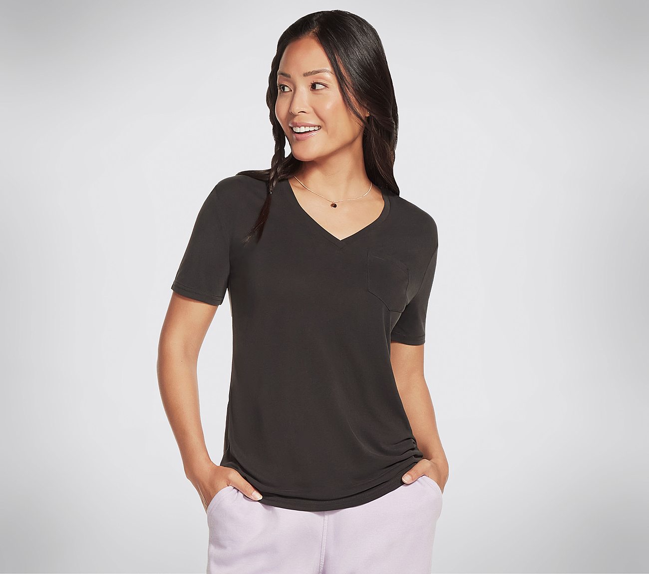 TRANQUIL POCKET TEE, GREY Apparels Lateral View