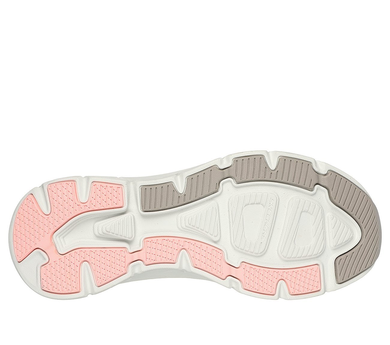 SKECHERS SLIP-INS RF: D'LUX WALKER 2.0- Happy Step, TAUPE/CORAL Footwear Bottom View