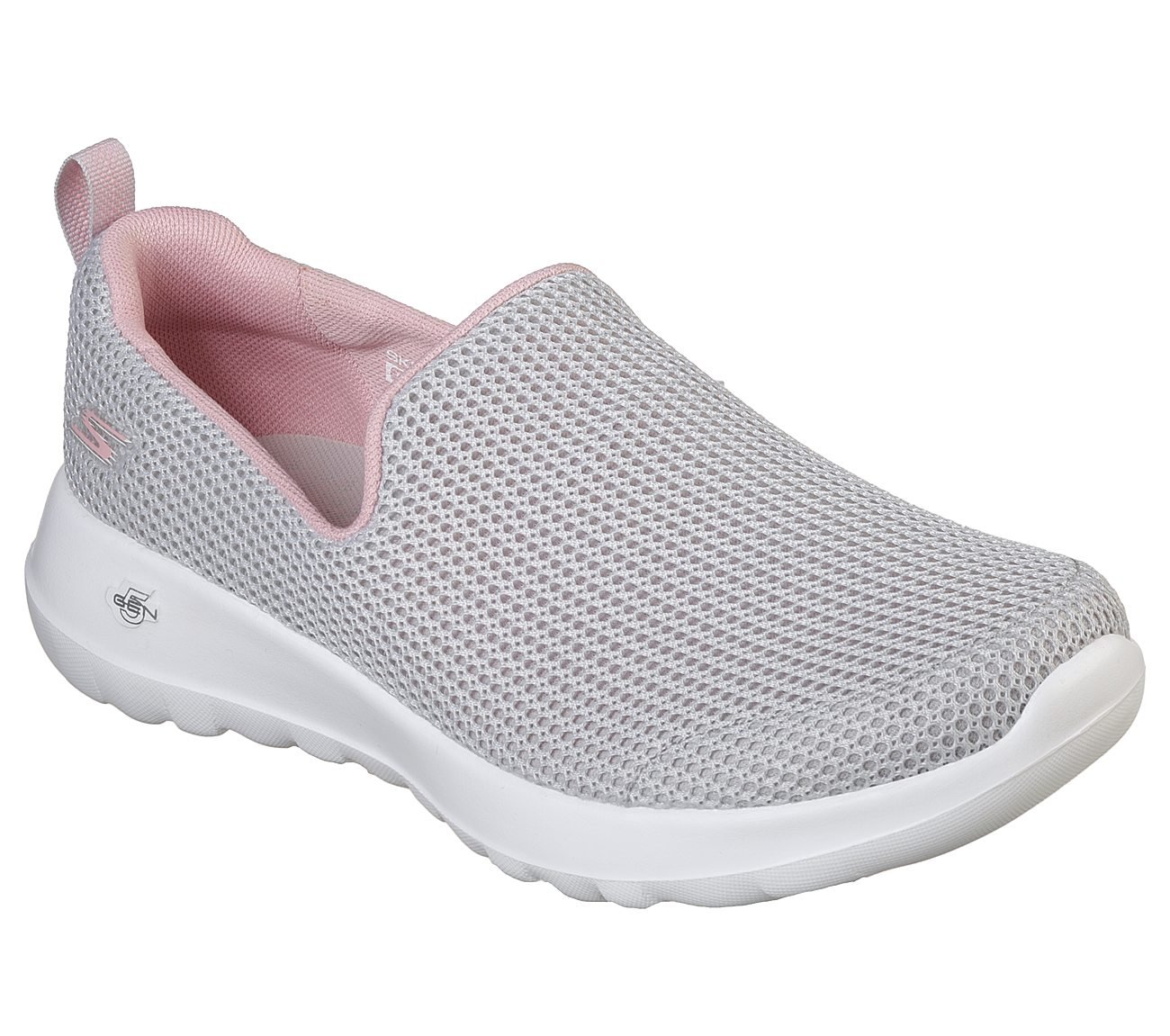 GO WALK JOY-CENTERPIECE, LIGHT GREY/PINK Footwear Right View