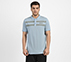 BRANDED DOUBLE PLACKET POLO, CHARCOAL/LT. BLUE