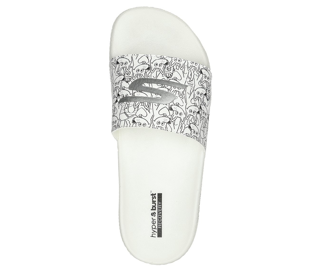 HYPER SLIDE - PUPPY LOVE, WHITE BLACK Footwear Top View