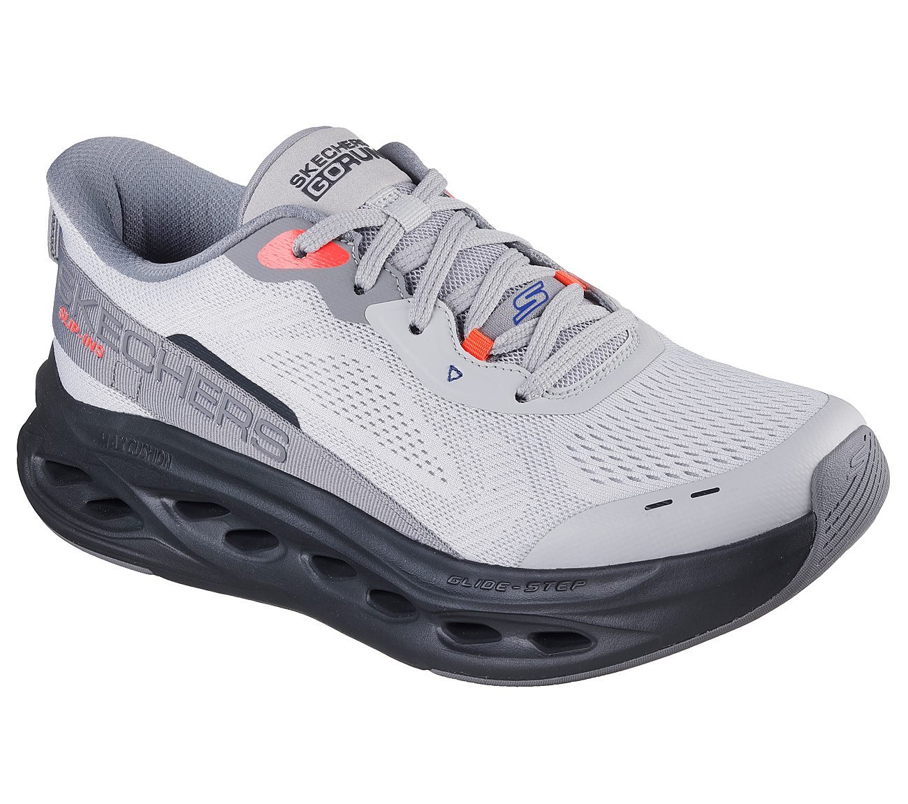 MAX CUSHIONING GLIDE-STEP - A, GRAY/BLACK Footwear Right View