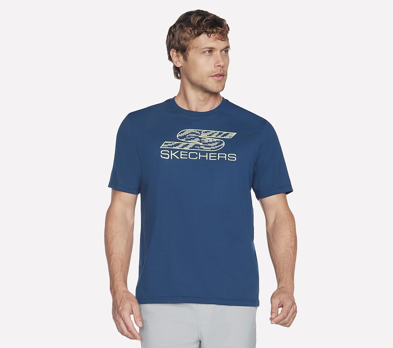 SKECHERS SPORT COURT T-SHIRT, BROWN/RED Apparel Left View