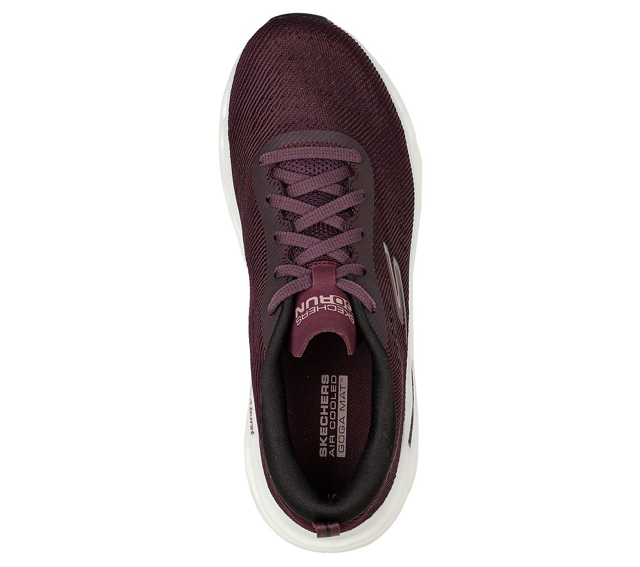 GO RUN SWIRL TECH, BBURGUNDY Footwear Top View