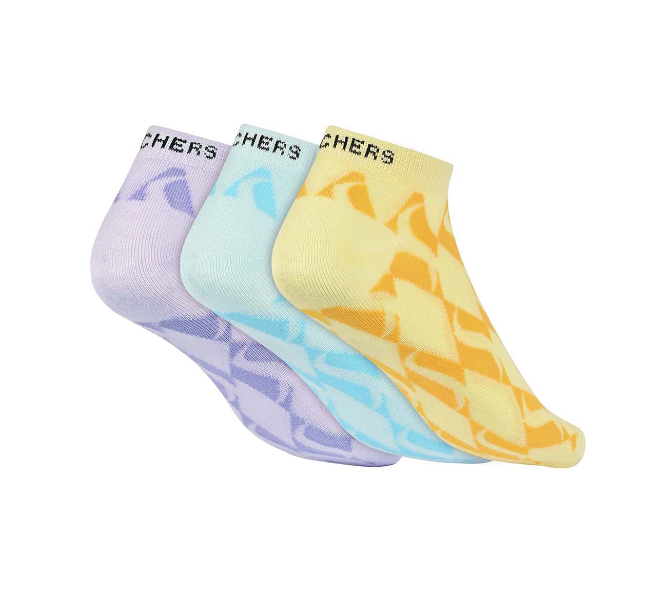 3PK WOMENS AOP NON TERRY LOWC, LAVENDER/TURQUOISE