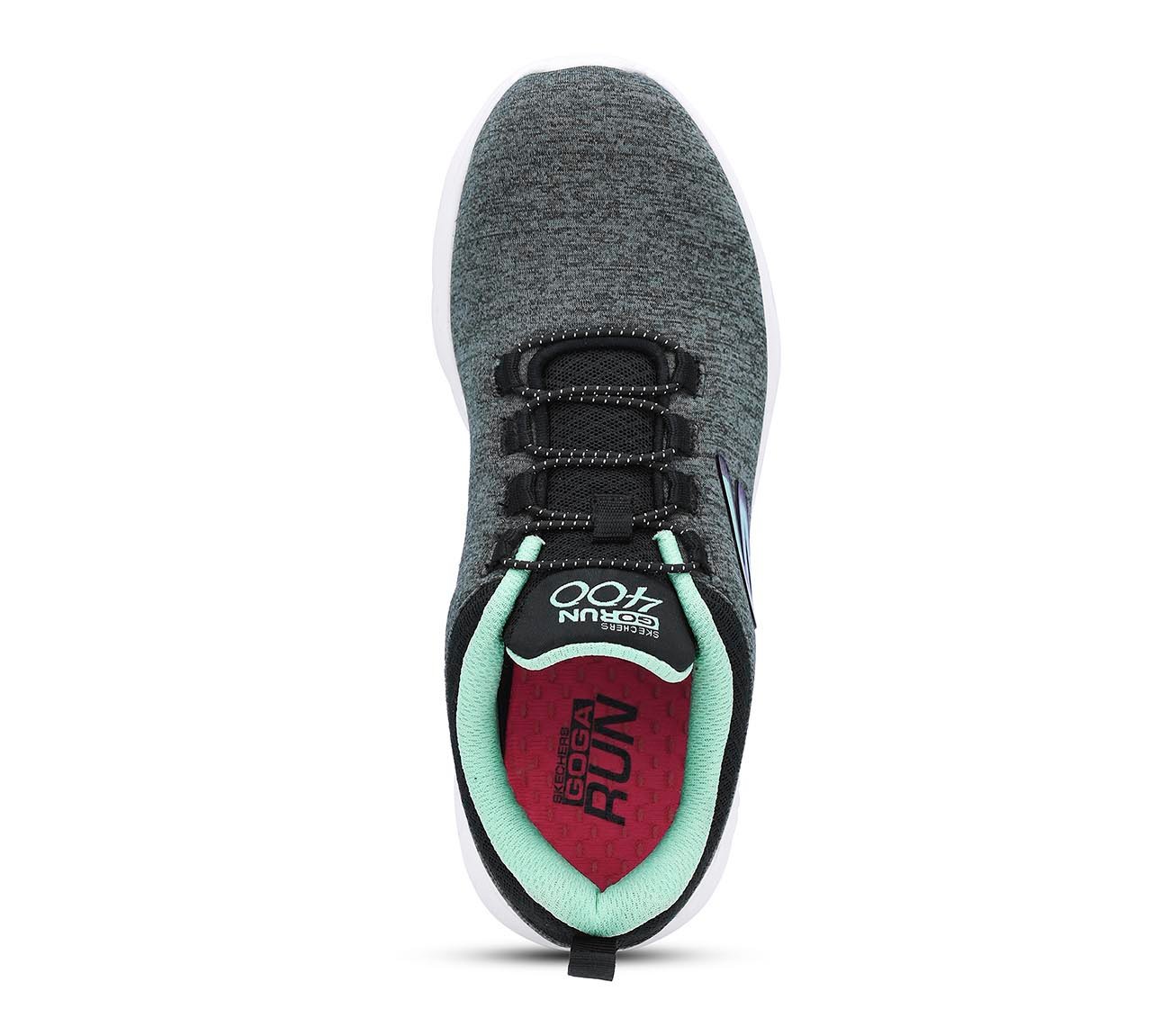 GO RUN 400, BLACK/TURQUOISE Footwear Top View