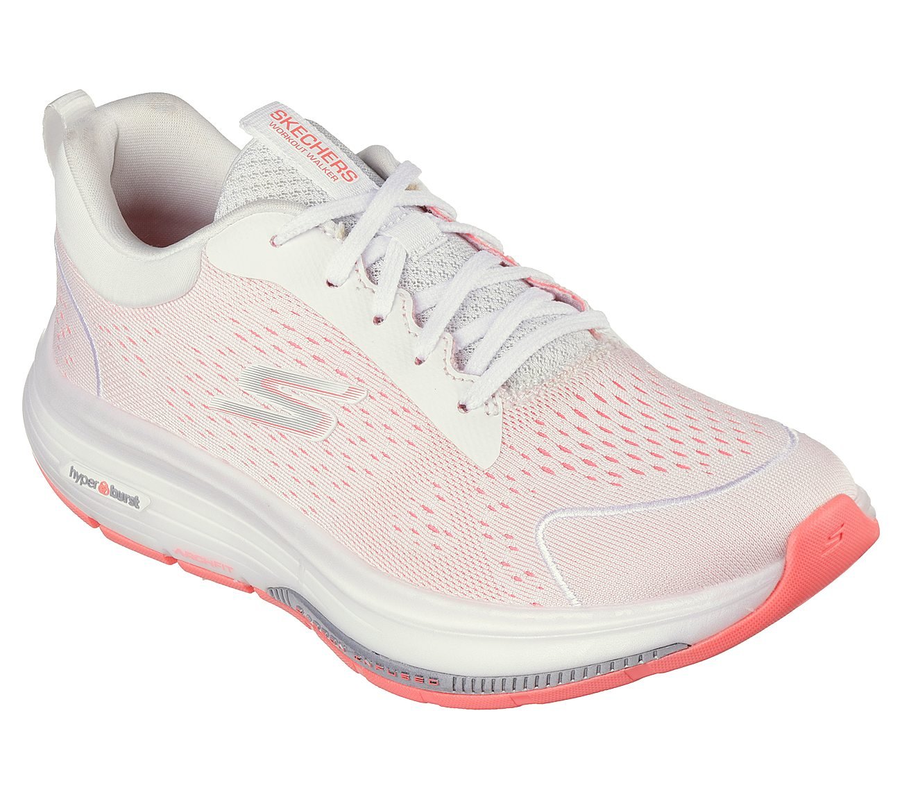 GO WALK WORKOUT WALKER -OUTPA, WHITE/HOT CORAL Footwear Right View