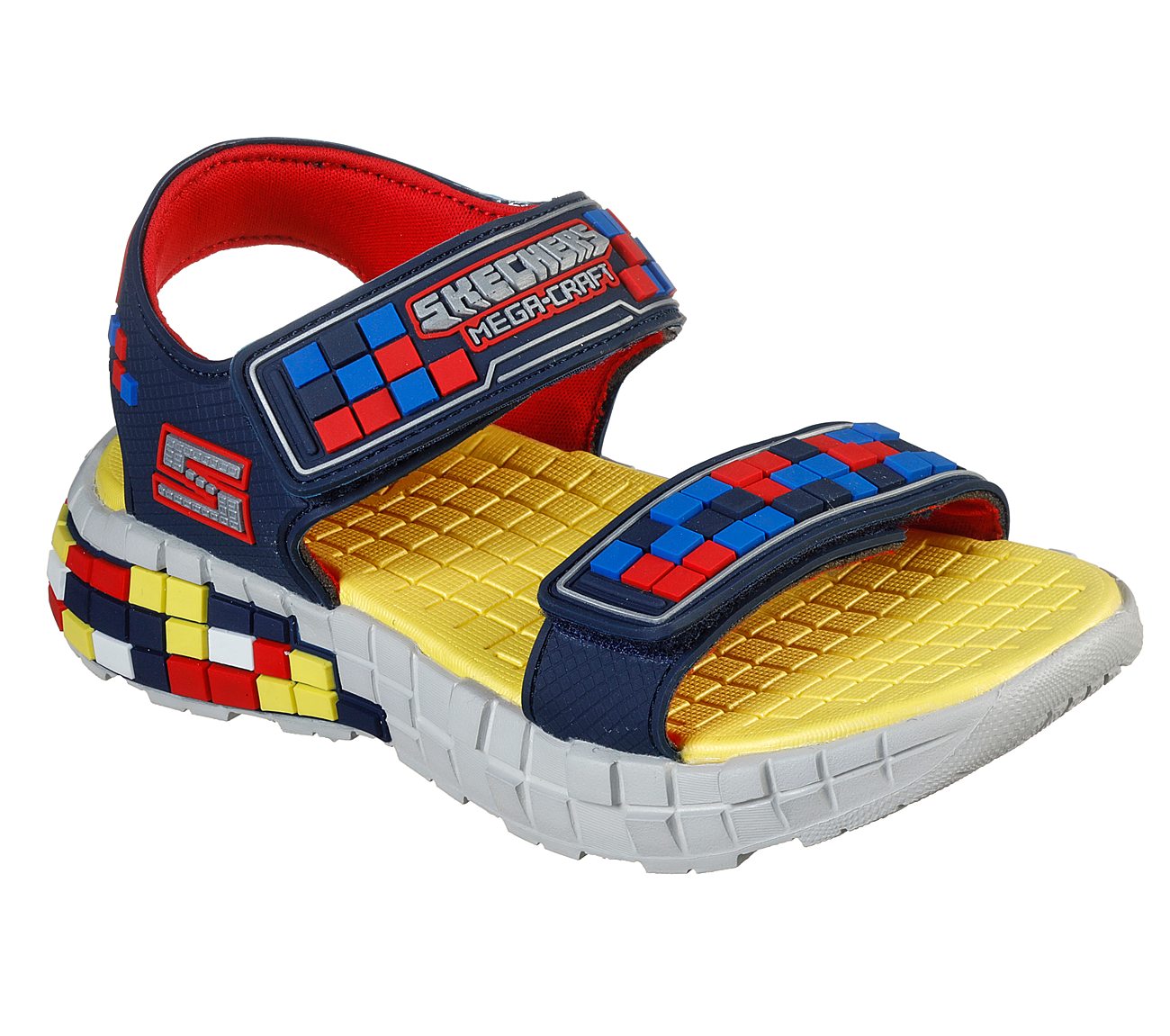 MEGA-CRAFT SANDAL, NAVY/RED Footwear Lateral View