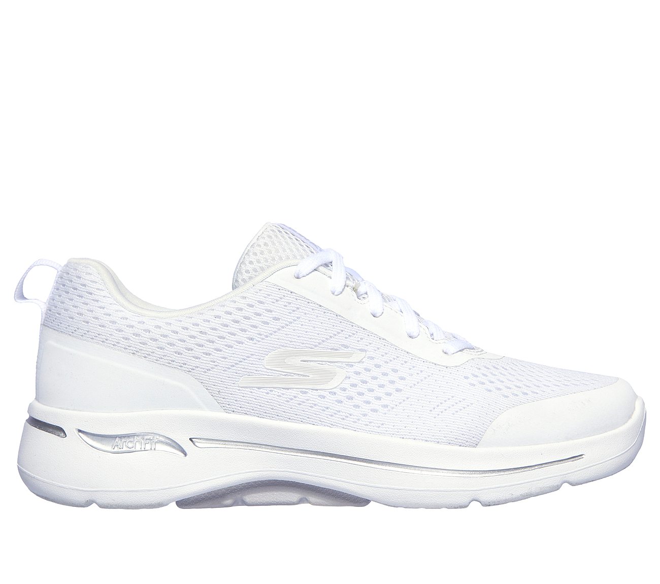 Skechers White Go Walk Arch Fit Motion Breez Womens Lace Up Shoes - Style  ID: 124404