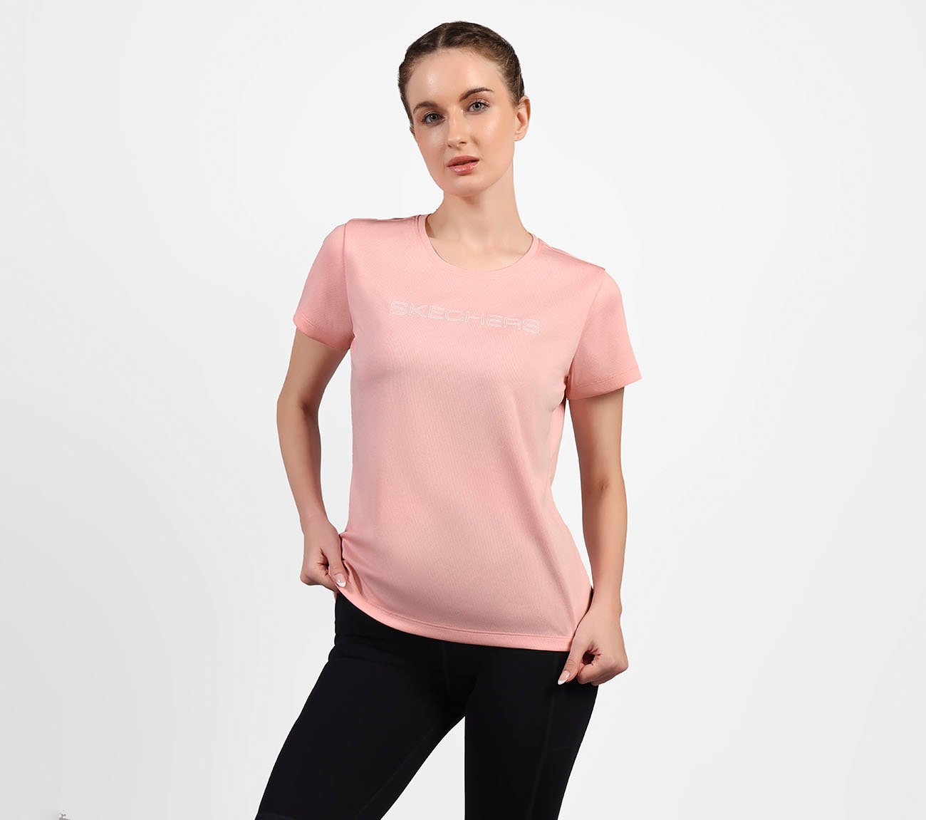 ROUND NECK BRANDED T SHIRT, BLACK/WHITE/GRY Apparels Lateral View