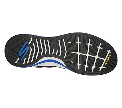 GO RUN PULSE-SHOCK WAVE, BLACK/BLUE Footwear Bottom View