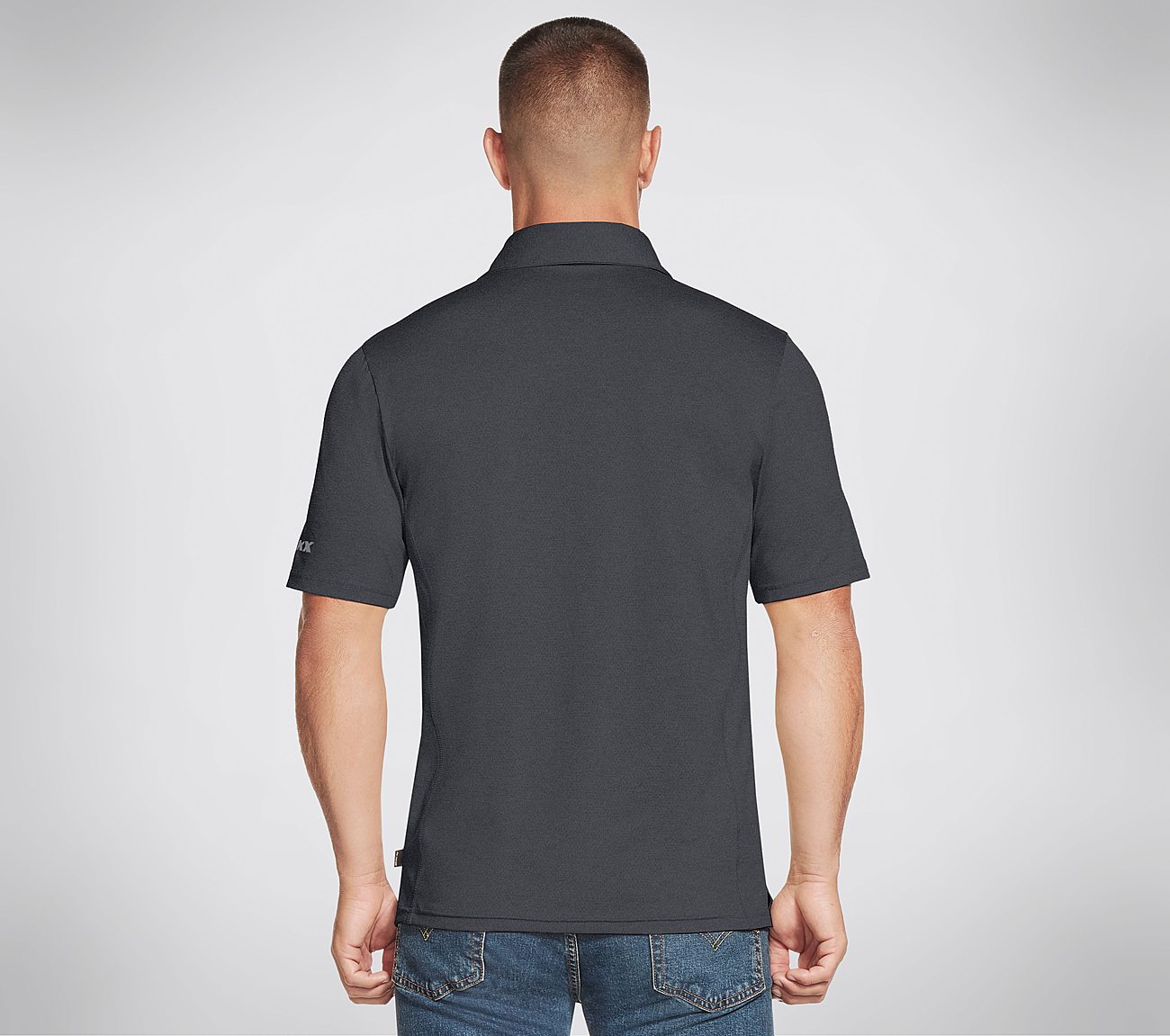SKECH-AIR POLO, BBBBLACK Apparel Top View