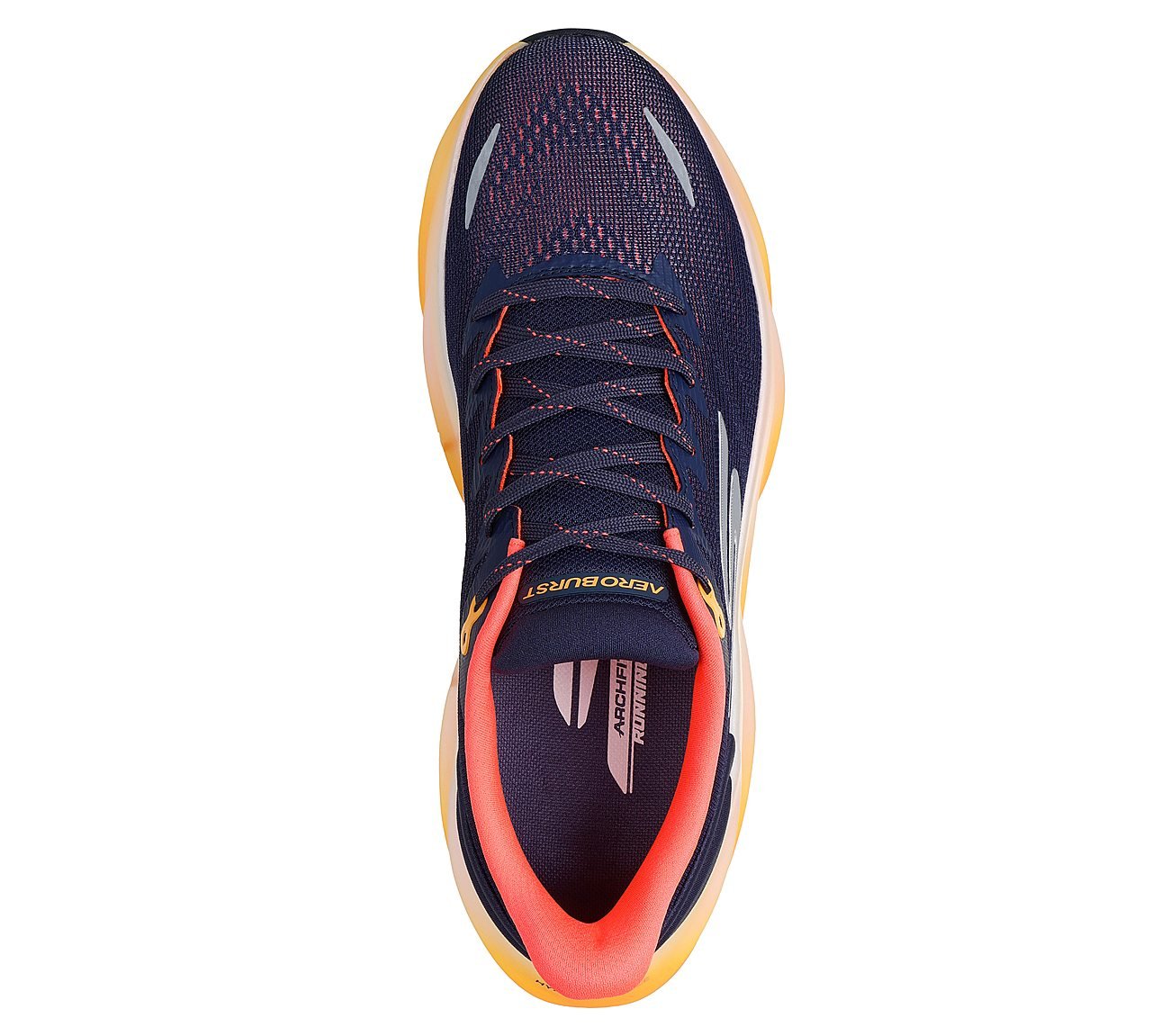 SKECHERS AERO BURST, NVY/ORNG Footwear Top View