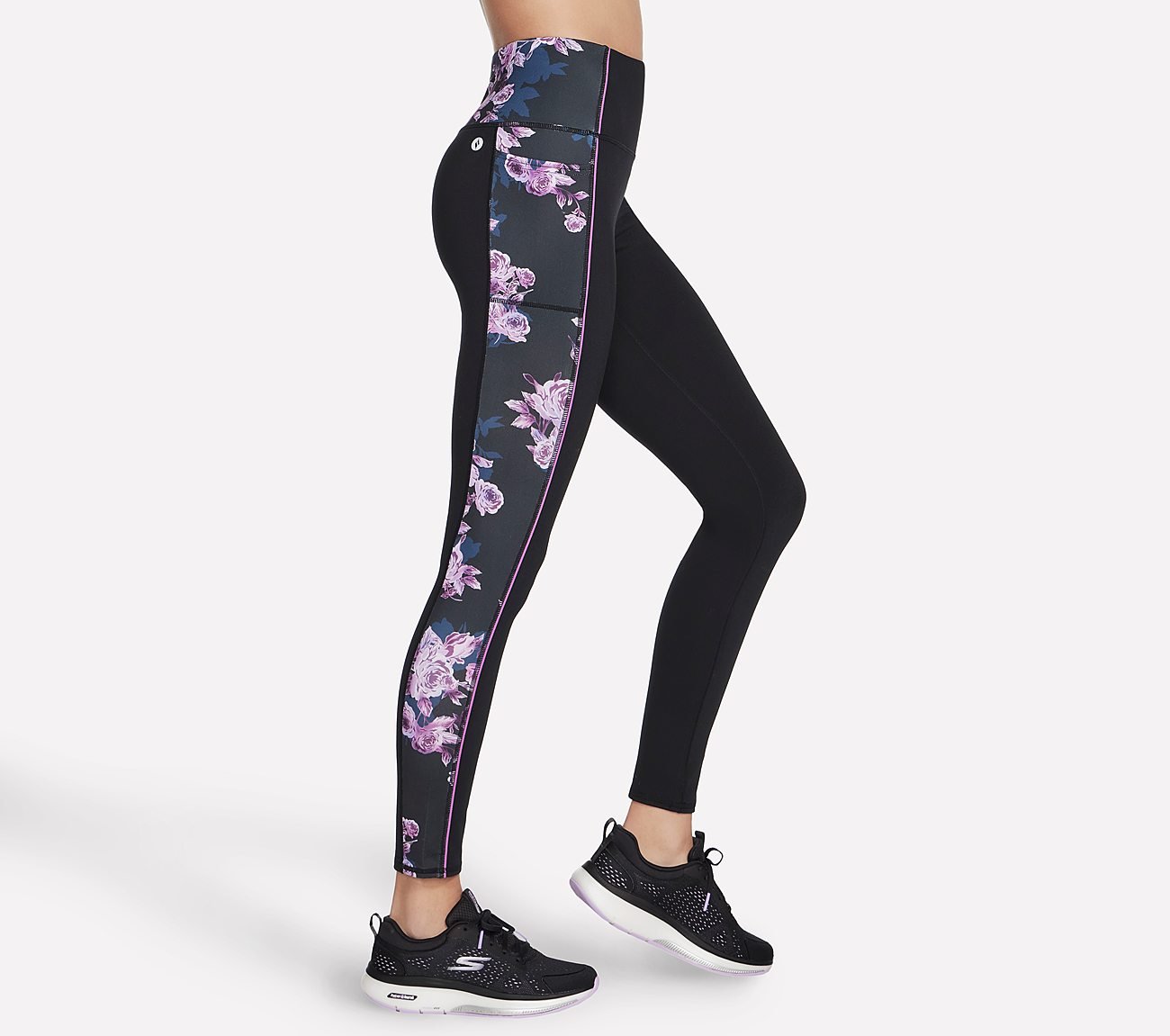 GOSTRETCH WINTER BLOOM LEGGING, BLACK/LAVENDER/PINK Apparels Bottom View