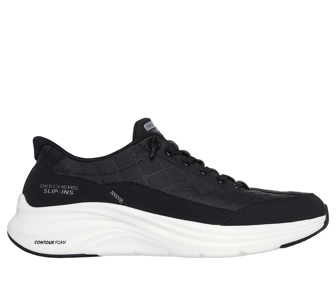 CONTOUR FOAM - COZY FIT, BLACK/WHITE Footwear Lateral View