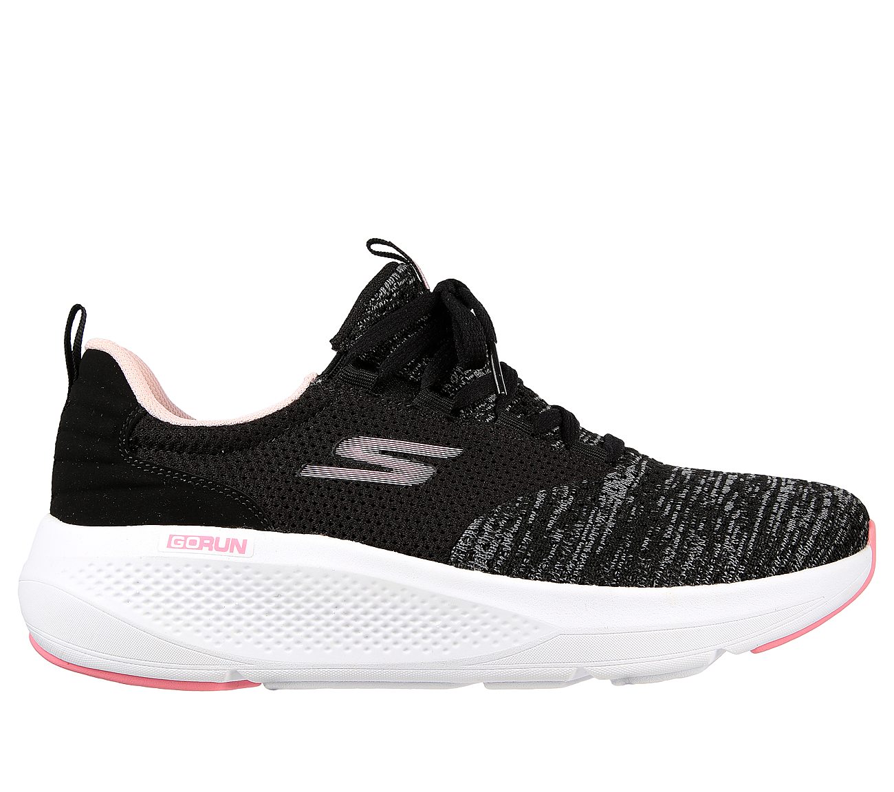 GO RUN ELEVATE-PLEASANT DAYS, BLACK/PINK Footwear Lateral View