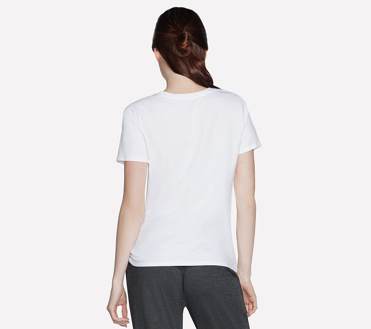 SKECHERS SHINE T-SHIRT, WWWHITE Apparel Top View