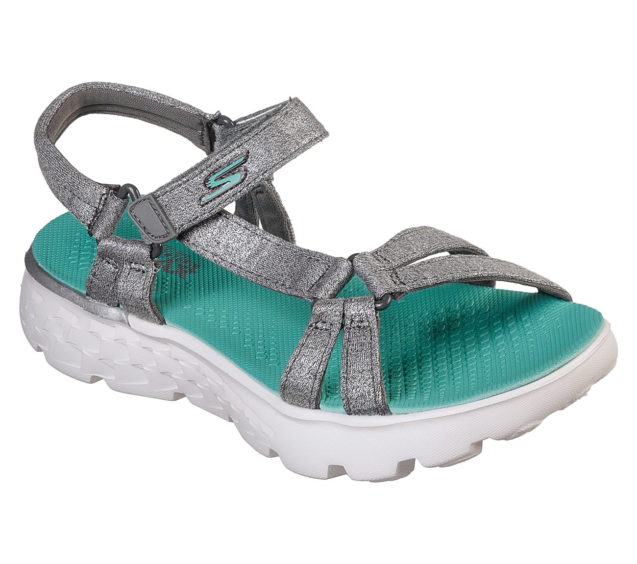 ON-THE-GO 400-LIL RADIANCE, GREY/TURQUOISE Footwear Lateral View