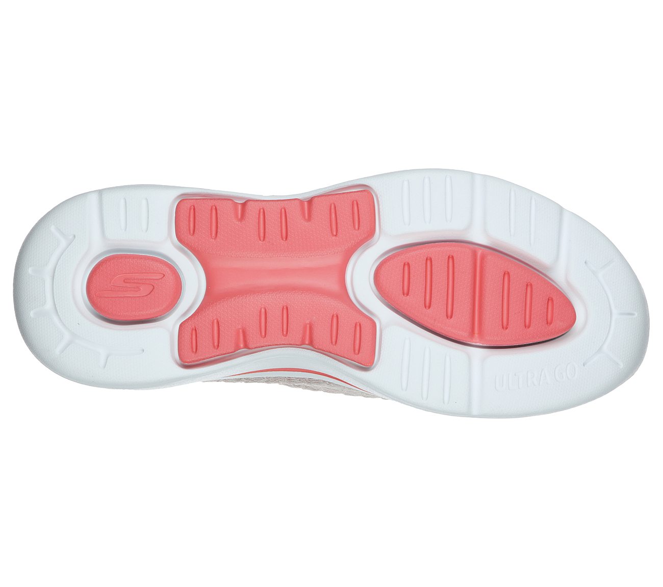 GO WALK ARCH FIT - PEACHY, TAUPE/CORAL Footwear Bottom View