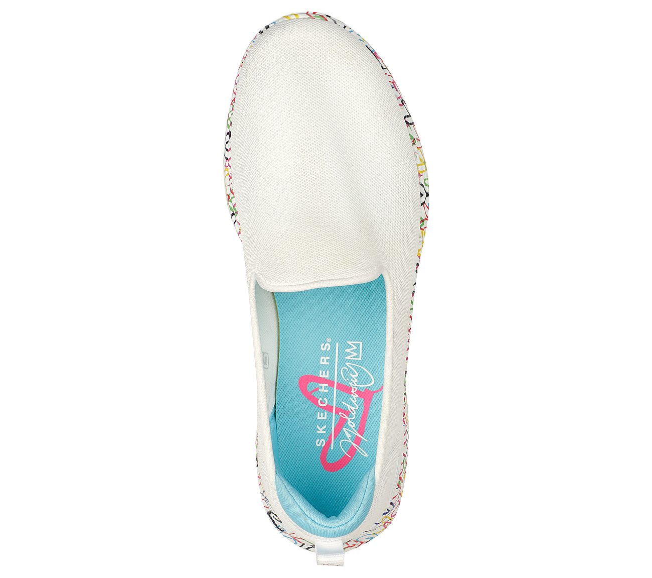 GO WALK 6 - ICONIC HEARTS, WHITE/MULTI Footwear Top View