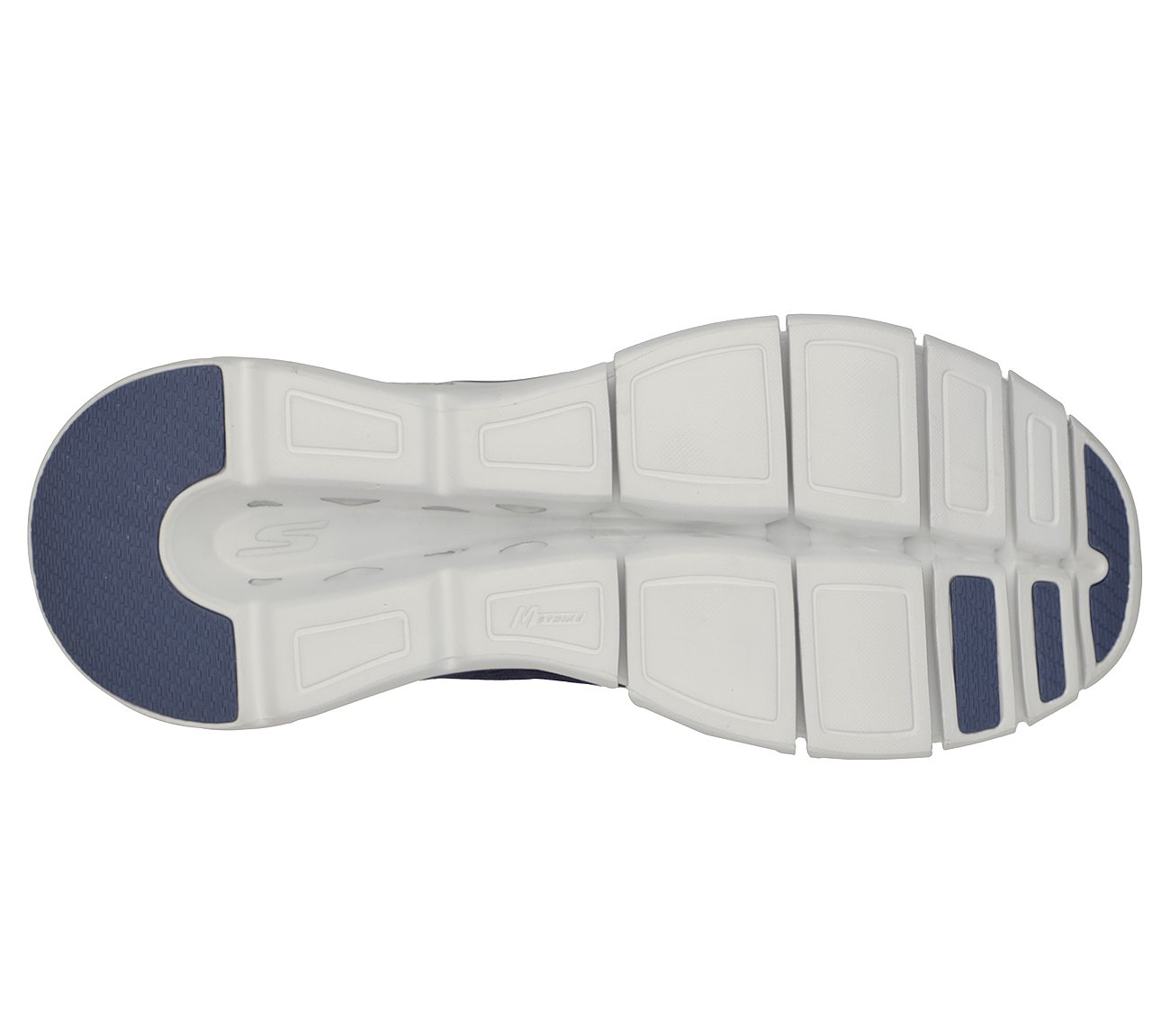 GO RUN GLIDE-STEP FLEX, NAVY/LIME Footwear Bottom View