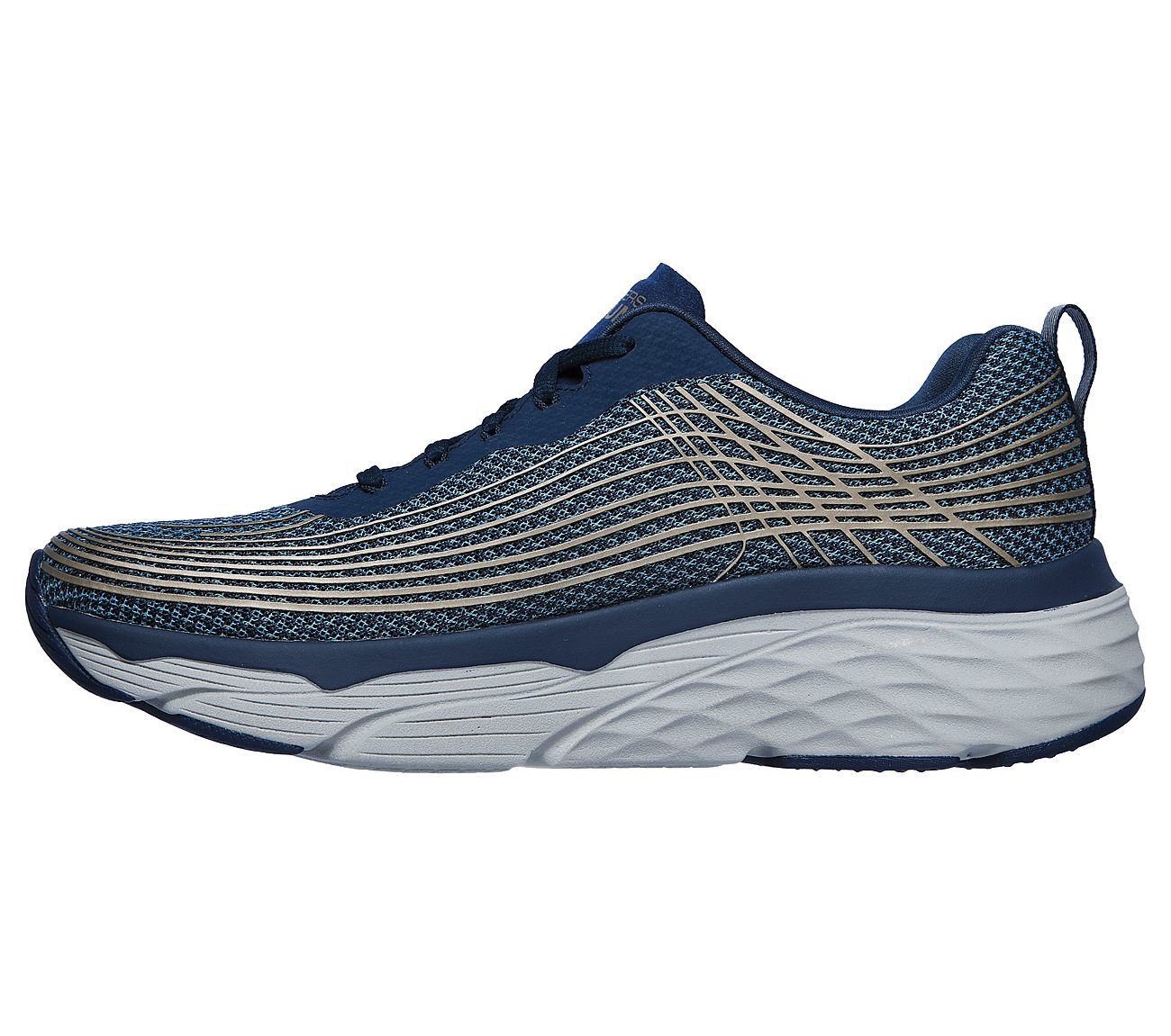 MAX CUSHIONING ELITE, NAVY/GOLD Footwear Left View