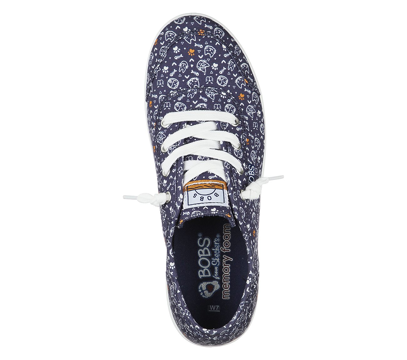 BOBS B CUTE - ITTY KITTY, NAVY/MULTI Footwear Top View