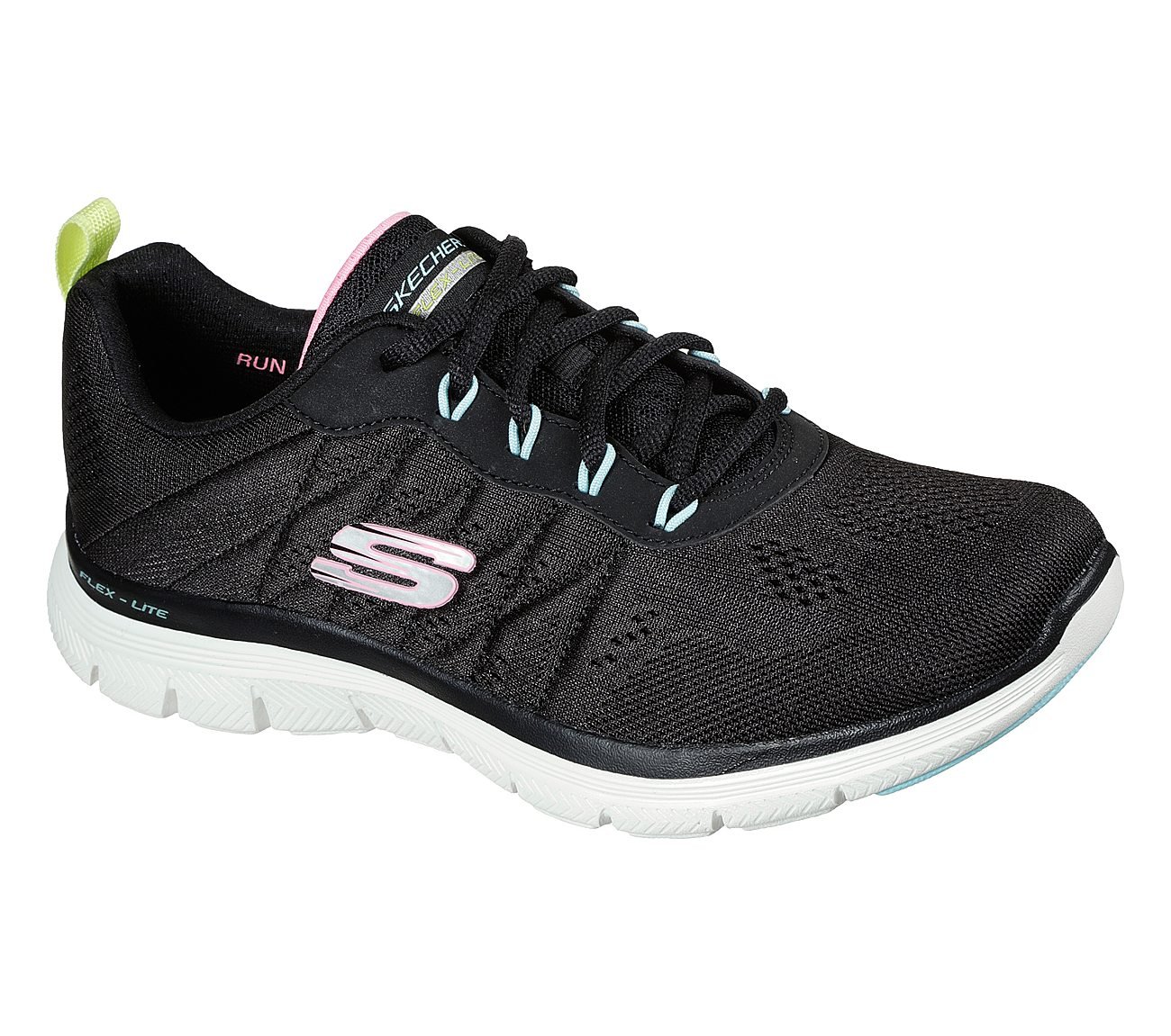 FLEX APPEAL 4.0-WALK WONDERFU, BLACK/MULTI Footwear Lateral View