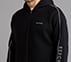 SKECHERS CORDED PANEL HOODIE, BLACK