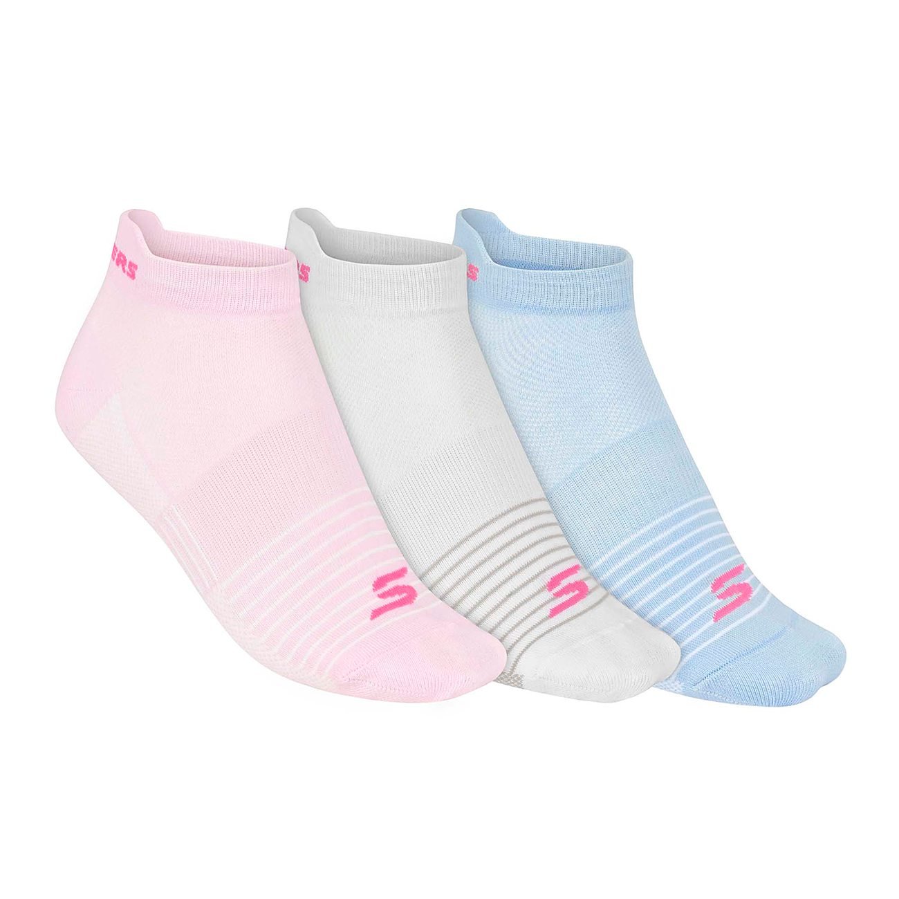 3PK WOMENS ACTIVE NON TERRY L, PINK/BLUE Accessories Lateral View