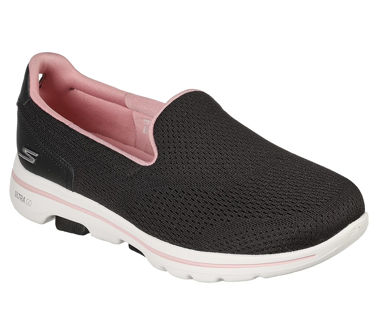 GO WALK 5 - OCEAN SPARKLE, BLACK/LIGHT PINK Footwear Right View