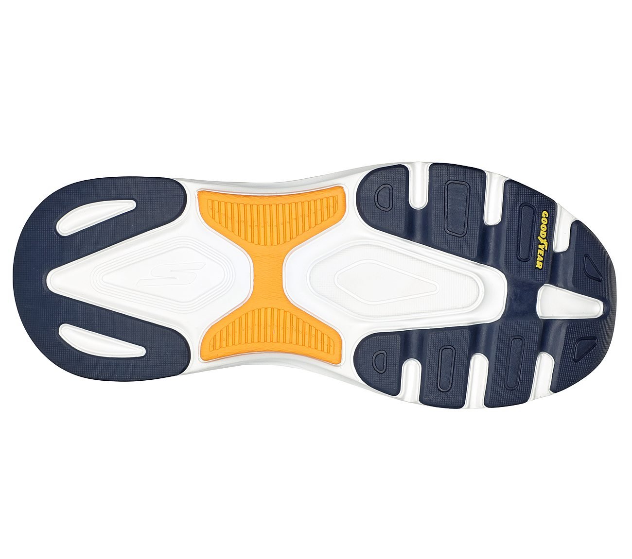 MAX CUSHIONING ARCH FIT - SWI, NAVY/ORANGE Footwear Bottom View