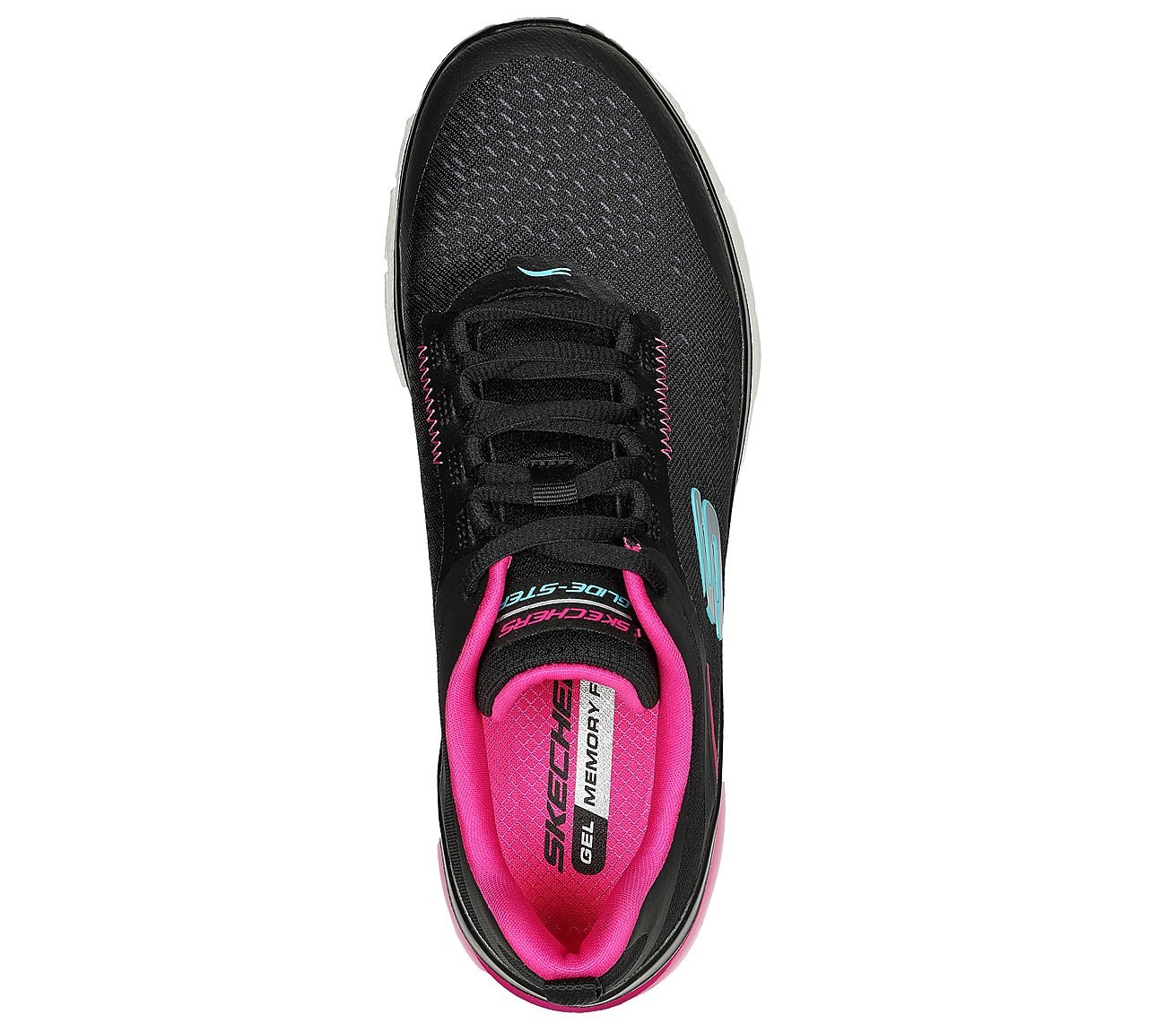 GLIDE-STEP FLEX AIR, BLACK/PURPLE Footwear Top View