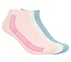 3PK WOMENS CONTRAST HALF TERRY ANKLE, WHT/PNK/BLUE