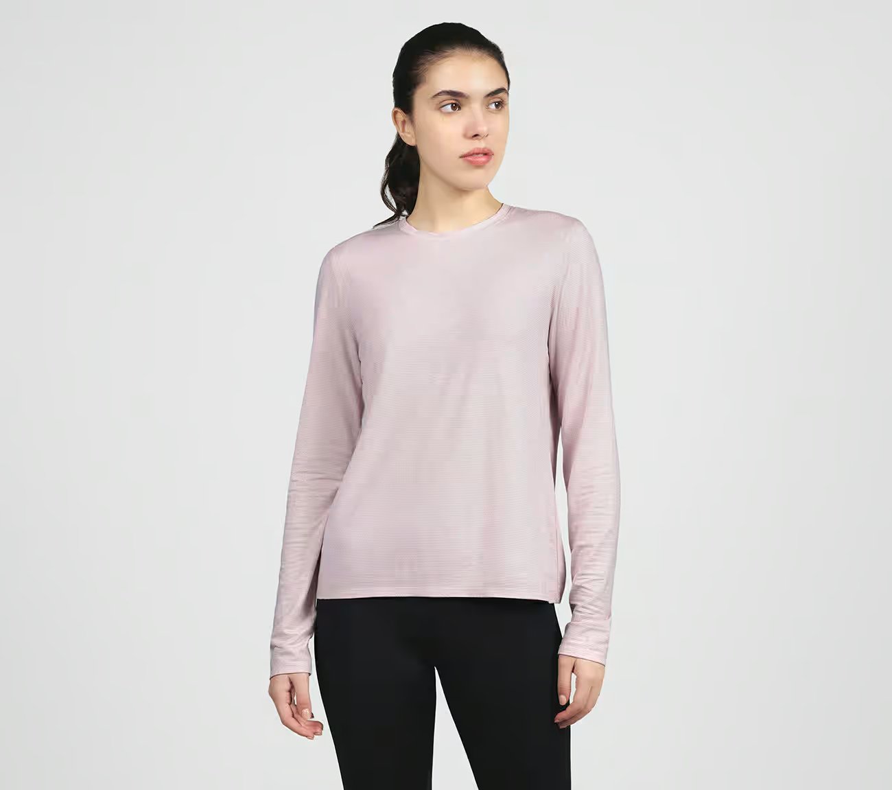 SHIMMER STRIPE LONG SLEEVE, LAVENDER/PINK Apparels Lateral View