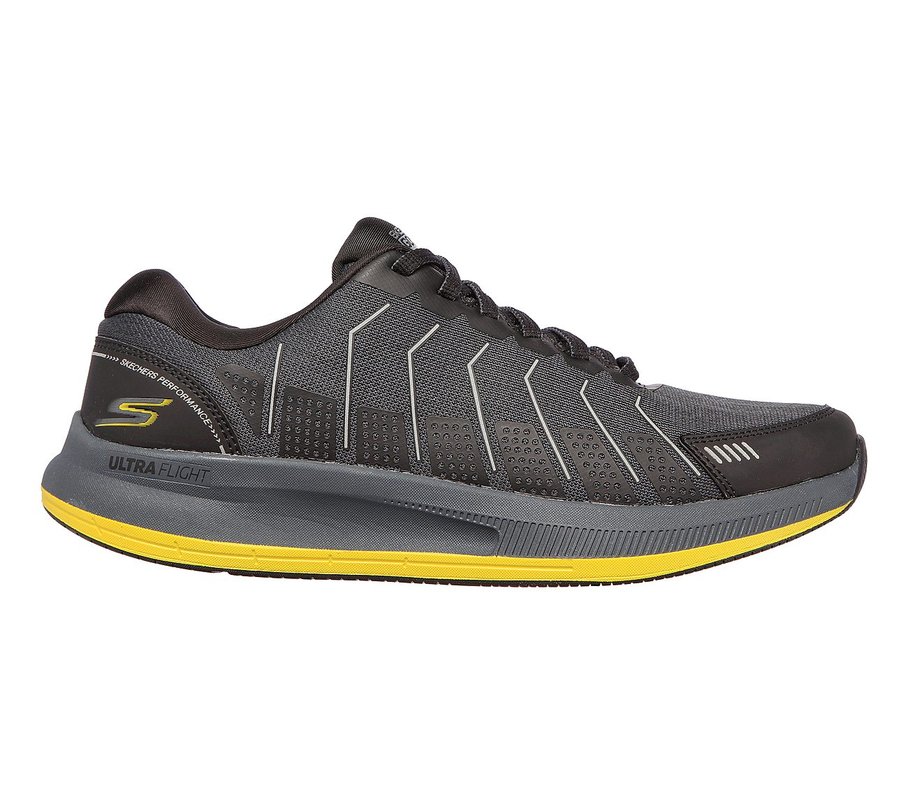 GO RUN PULSE-ALANINE, BLACK/YELLOW Footwear Lateral View