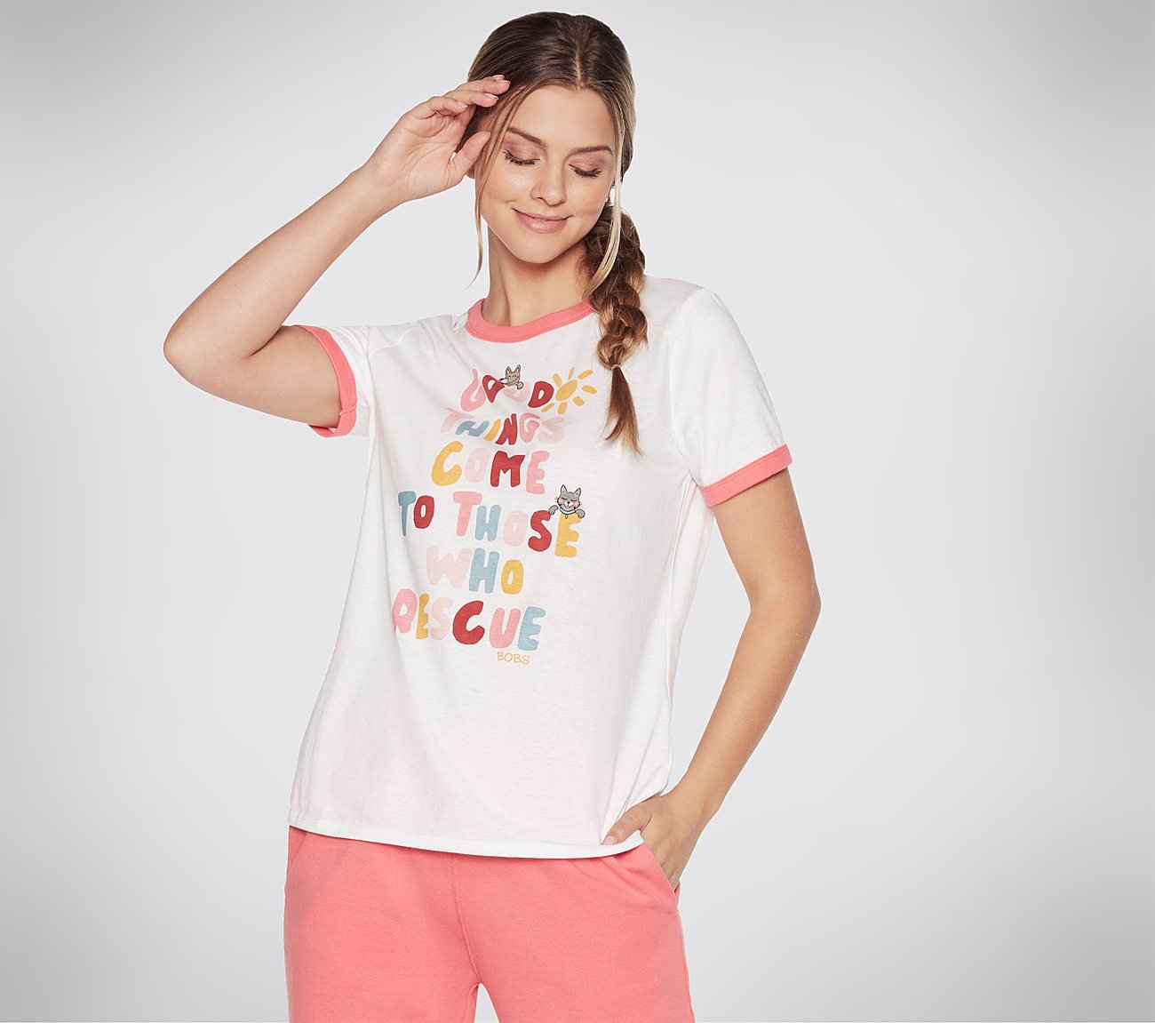 BOBS GOOD THINGS RINGER T-SHIRT, WWWHITE Apparels Lateral View
