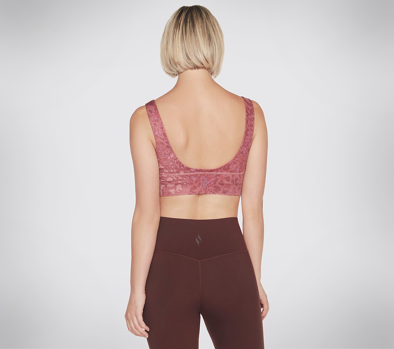 GOSCULPT LEOPARD LONGLINE BRA, MAUVE/PURPLE Apparel Top View
