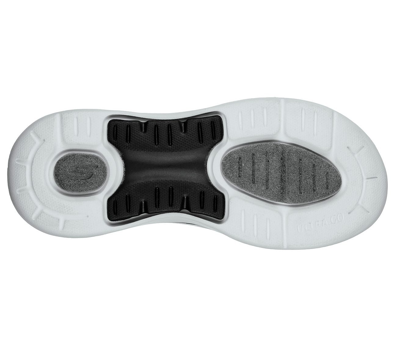 GO WALK ARCH FIT SANDAL - WEE, BLACK/WHITE Footwear Bottom View