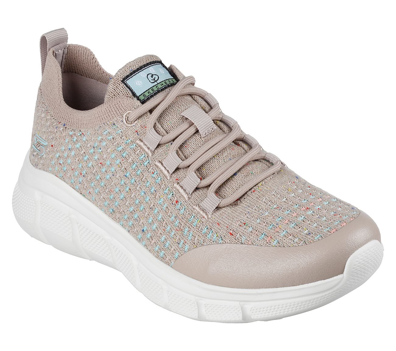 BOBS B FLEX - CLEAN SPIRIT, TAUPE/MULTI Footwear Lateral View